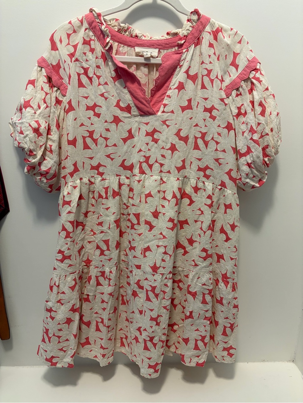 Umgee Cream and Pink Floral Dress